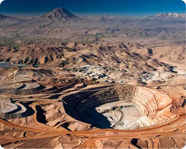 Vista aérea de operaciones mineras